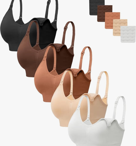 5 Pack Nursing Bras for Breastfeeding (M)