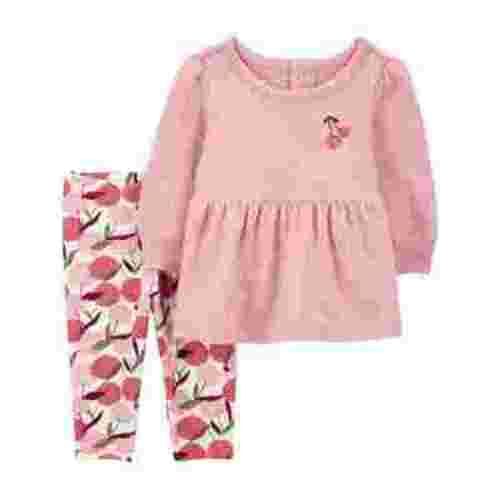Carters Baby Girl Outfit Set - Cherry Peplum Top & Leggings