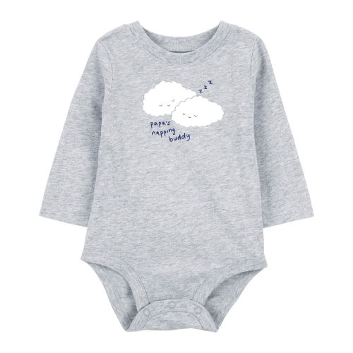 Baby 'Papa's Napping Buddy' Cloud Long-Sleeve Bodysuit