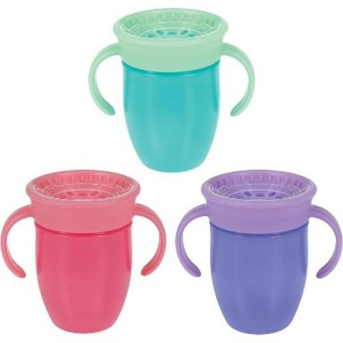 Nuby 5oz 2 Handle 360 Cup - Girl - 3pk