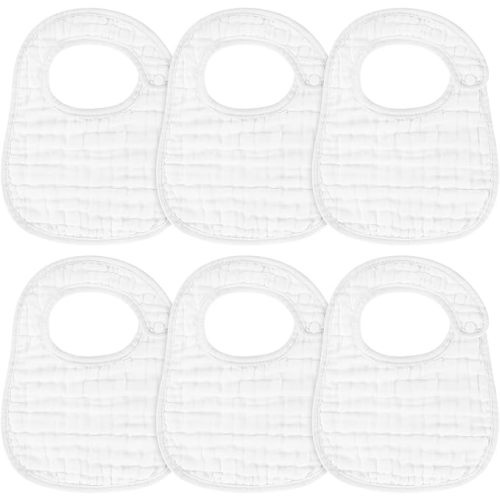 Muslin Baby Bibs, 6 Pack Soft Cotton