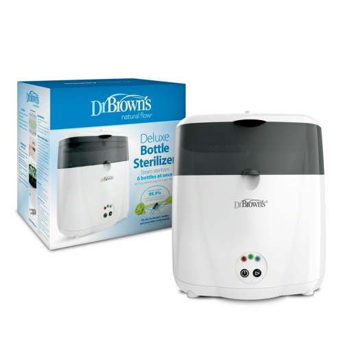 Dr. Brown's Deluxe Electric Sterilizer for Newborn Infant Baby Bottles and Essentials, Steam Sanitizer