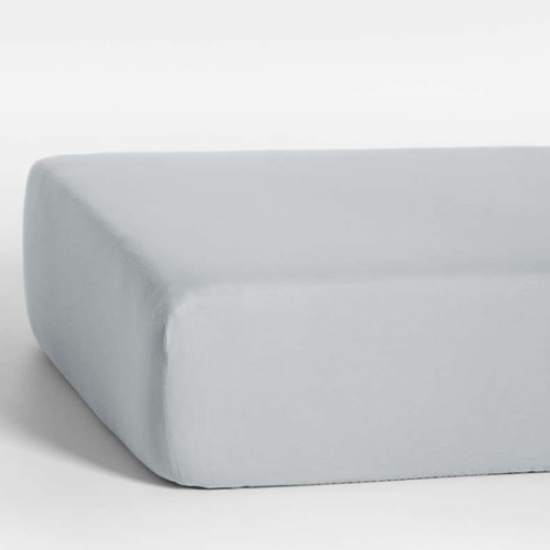 Supersoft Mist Blue Organic Cotton Gauze Baby Crib Fitted Sheet