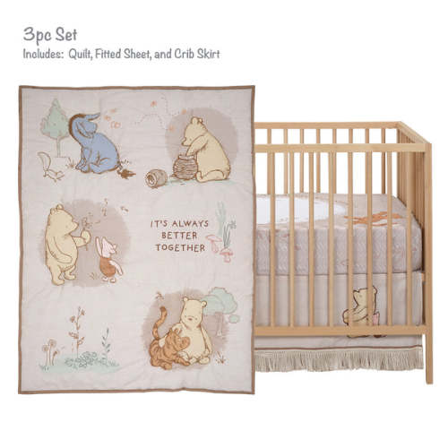 Disney Baby Pooh Bear & Pals Cotton 3Piece Nursery Crib Bedding Set – Lambs & Ivy