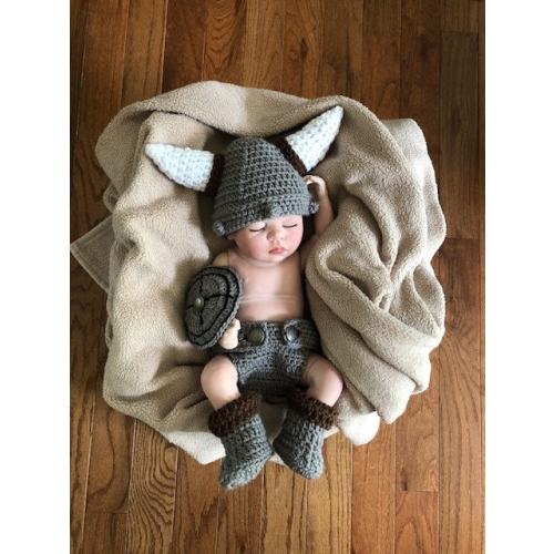Baby 0-6 months Viking outfit crochet
