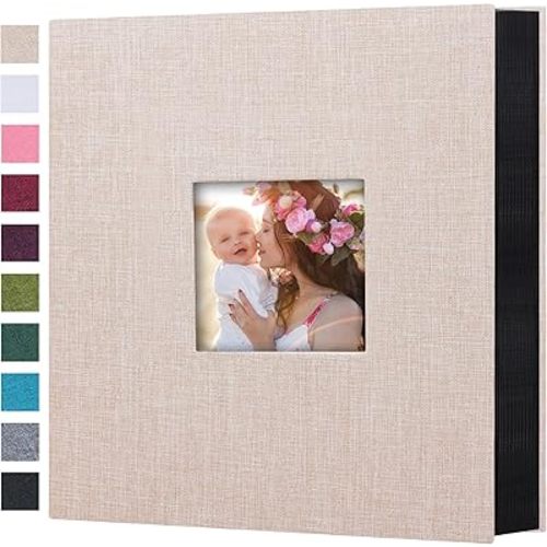 Mublalbum Photo Album 4x6 1000 Photos Linen Cover Large Picture Book Holds Horizontal and Vertical Pockets for Wedding Family Anniversary and Baby (Beige)