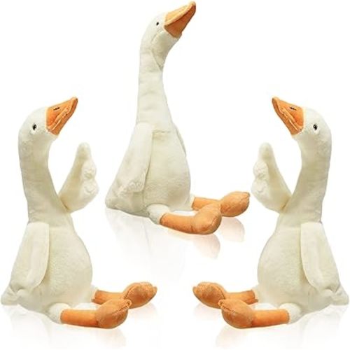 Sosation 3 Pieces 15.7'' Silly Goose Plush Stuffed Animal Toy,Swan Stuffed Animal,White Fluffy Cute Goose Funny Duck Plush Swan Toys Gifts for Kids Home Birthday Favor