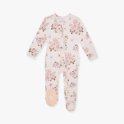 Floral White Baby Girl Sleeper | Joy Anne