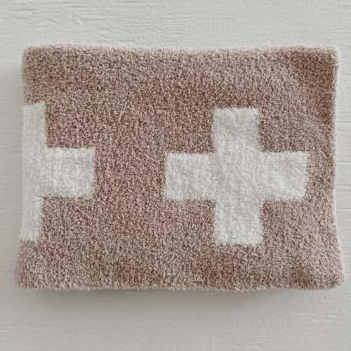 PhufyBliss™ Mini Blanket, Cocoa/White Cross