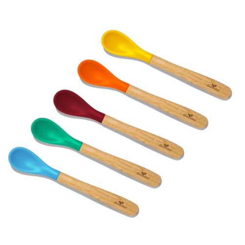Avanchy | Bamboo Infant Spoons - BLW Baby Self Feeding Spoon | Thin