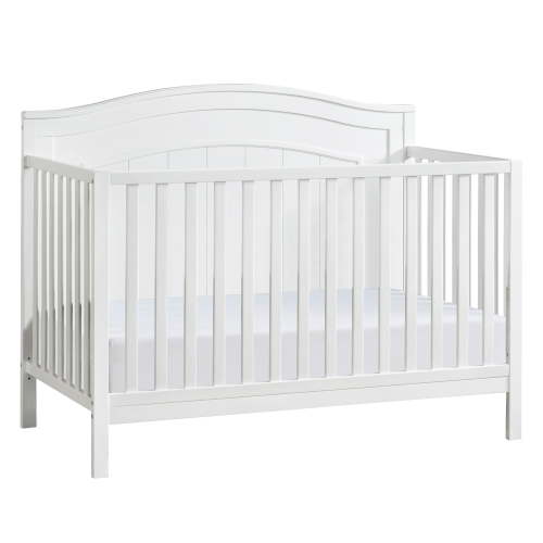 Oxford Baby North Bay 4-in-1 Convertible Crib, Snow White, GREENGUARD Gold Certified, Wooden Crib
