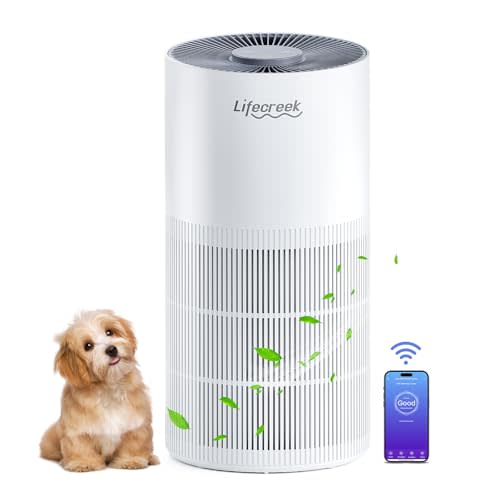 Lifecreek Hepa Air Purifier for Large Rooms up to 1084 Ft², Smart Air Purifier WiFi Control & Bluetooth, 3-Stage Filter Air Purifiers for Home 22 dB, Air Purify Filter Cleaners for Pets House.