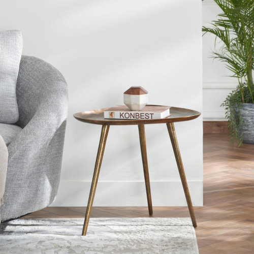 Endsley 19" Tall Artisan Handcrafted Metal End Table