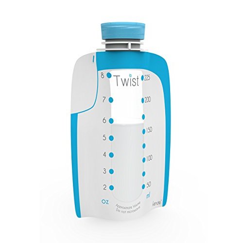 Kiinde Twist Pouch Direct-Pump Direct-Feed Twist Cap Breast Milk Storage Bag for Pumping, Freezing, Heating and Feeding, Pre-Sterilized, Breast Feeding Essentials, 8 Ounce, Pack of 40