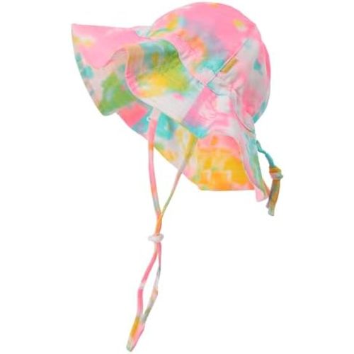 Baby Girls Sun Hat Cute Flower Toddler Summer Outdoor Infant Beach Wide Brim Flowers and tie dye
