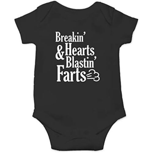 AW Fashions Breakin' Hearts & Blastin' Farts Baby Bodysuit Funny Cute Infant Clothing Baby Wear Apparel