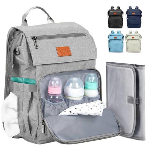 PILLANI Baby Diaper Bag Backpack - Large Bag for Boys & Girls - Diaper Backpack - Travel Diaper Bags w/Changing Pad, Baby Registry Search & Shower Gifts - Essentials Must Haves Newborn Stuff for Mom
