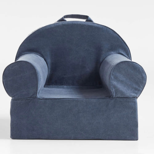 Large Deep Indigo Organic Cotton Kids Lounge Nod Chair