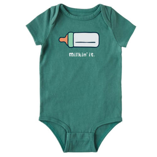 Baby Milkin It Short Sleeve Crusher Baby Bodysuit