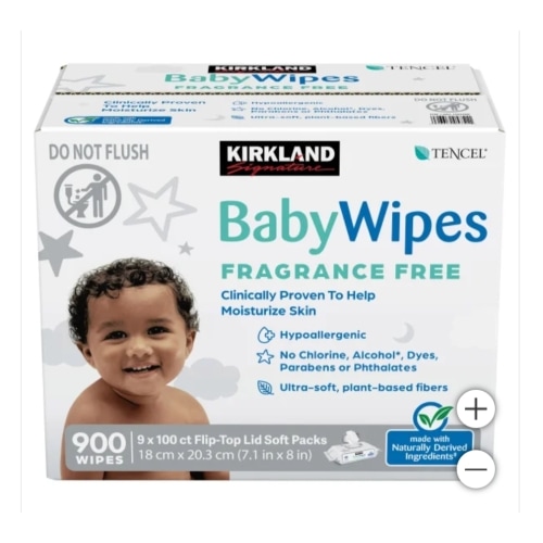 Kirkland Signature Baby Wipes Fragrance Free, 900-count