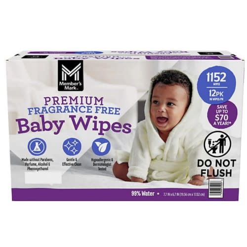 Member's Mark Premium Baby Wipes, Fragrance Free, 12 pk., 1152 Wipes - Sam's Club