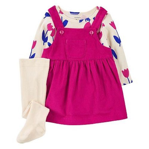 Baby Girl Carter's 3 Pc Tulip Tee & Corduroy Jumper Set