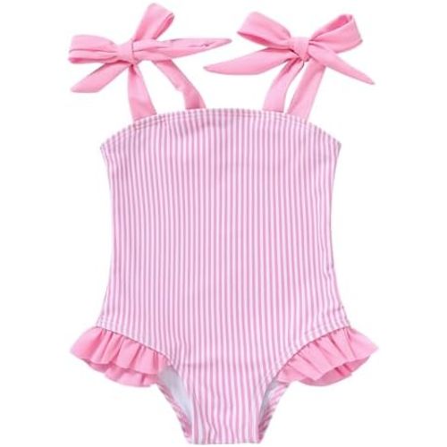 YOUNGER TREE Toddler Swimsuit Girl Color Block Stripe One-Piece Swimwear Baby Girl Bathing Suits