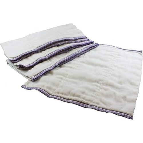OsoCozy Unbleached Prefold Cloth Diapers -100% Cotton, Dozen
