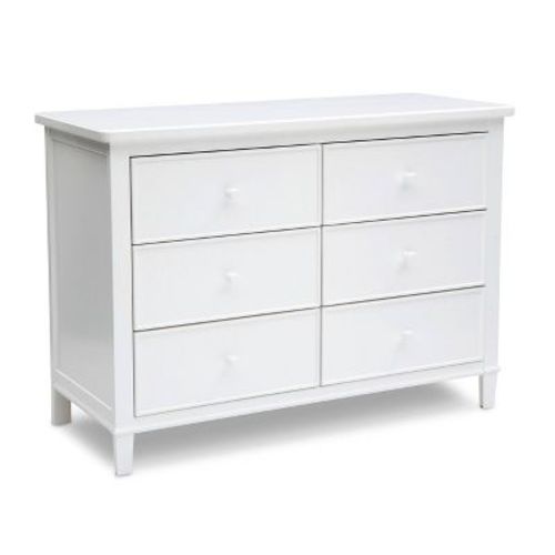 Delta Children Haven 6 Drawer Dresser With Interlocking Drawers - White