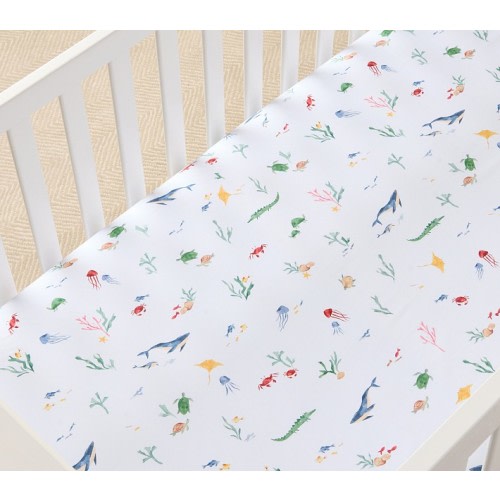 Under The Sea Organic Crib Fitted Sheet