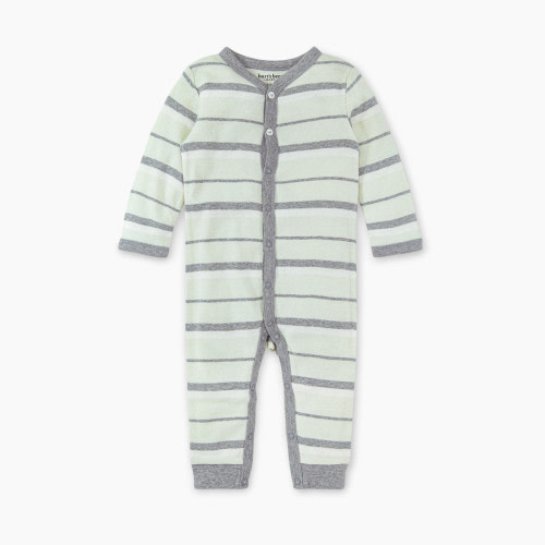 Burt's Bees Baby Cozy Time Stripe Jumpsuit - Green, 0-3 Months