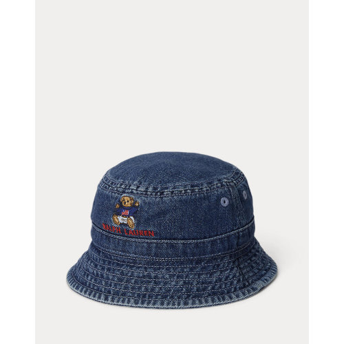 Polo Bear Indigo Denim Bucket Hat 12-24 months