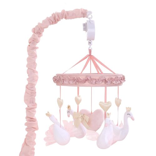 Grace Pink Swan and Hearts Musical Mobile