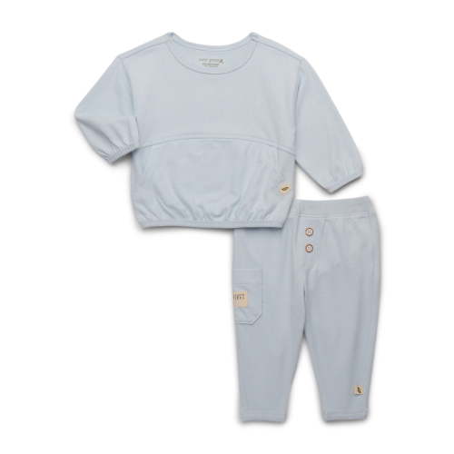 easy-peasy Baby Slub Loose Knit Sweatshirt and Jogger Pant with Side Pocket Set, 2-Piece, Sizes 0-24 Months