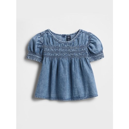 Toddler Denim Smocked Top