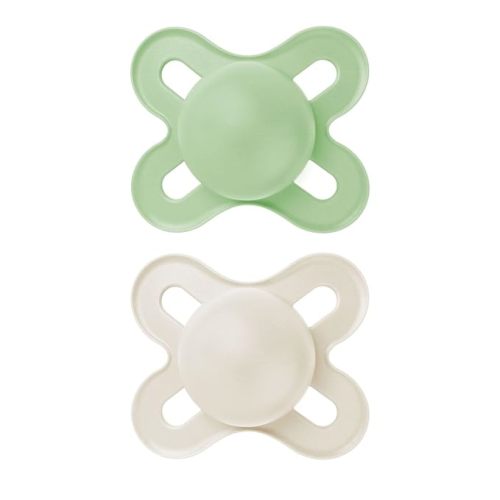 MAM Original Start Matte Newborn Baby Pacifier, Best Pacifier for Breastfed Babies, Sterilizer Case, Unisex, 0-3 Months (Pack of 2) - Peppermint / Cotton - 2 Count (Pack of 1)