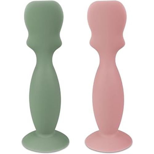 Baby Diaper Cream Spatula Applicator Set - 2Pack Soft Silicone Baby Butt Paste Spatula (Blush/Sage, Mini Size)