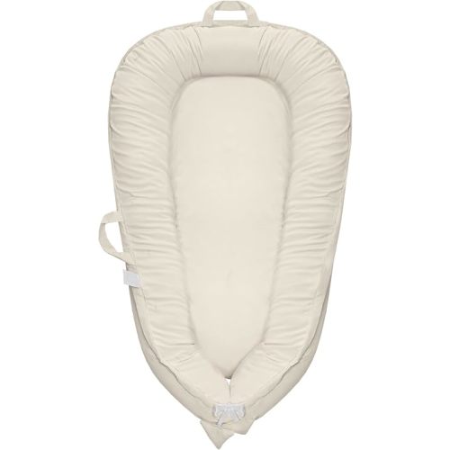 Baby Lounger - Baby Lounger for Newborn 0-24 Months, Baby Nest Breathable & 100% Cotton and Velvet Cover Adjustable Portable Infant Lounger, Co Sleeper for Baby in Bed, Baby Essentials and Gifts