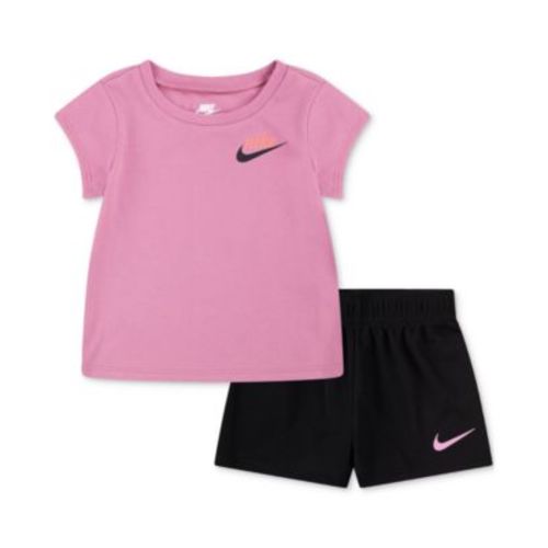 Baby Girls New Impressions T-Shirt & Mesh Shorts, 2 Piece Set