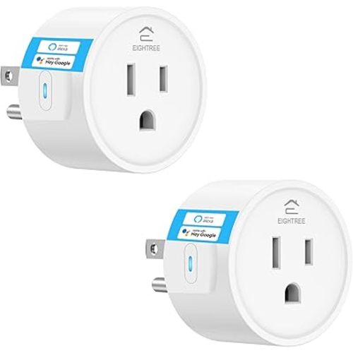 EIGHTREE Smart Plug, Smart Plugs That Work with Alexa & Google Home, Compatible with SmartThings, Smart Outlet with WiFi Remote Control and Timer Function, 2.4GHz Wi-Fi Only, 2Packs