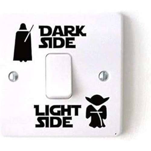Dark Light Side Switch Vinyl Decal Sticker Child Room Lightswitch Wall Sticker (Set of 2, 1.5" X 1.5")