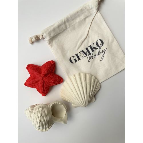 Shell Teether Natural Rubber | Baby Toy | Biodegradable Teether | Sensory Toy | Gemkobaby