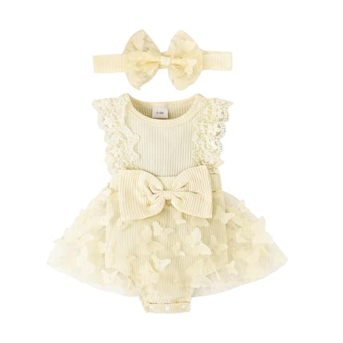 FOCICI Baby Girl Summer Clothes Cute Newborn Girl Outfits Sleeveless Lace One Piece Romper + Headband 2pcs set 0-12 Months