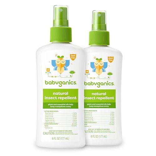 Babyganics Insect Spray, 6oz, 2 pack, Made with Plant and Essential Oils, Packaging May Vary