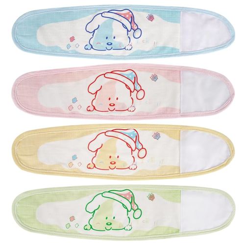 Liitrton 4 PCS Cartoon Pattern Cotton Baby Infant Umbilical Cord Belly Band for 0-12 months (Random Color, Cute Dog)