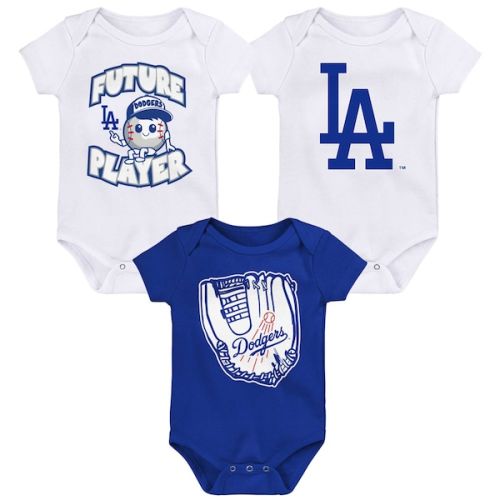 Newborn & Infant Los Angeles Dodgers Royal/White/White Minor League Player Three-Pack Bodysuit Set