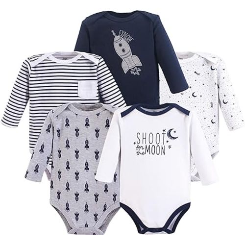 Yoga Sprout Cotton Bodysuit, 5 Pack