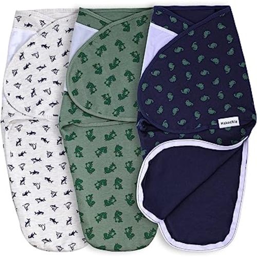 Hakochia Baby Swaddle Blanket with Zipper，Easy Diaper Changing Swaddle Sleep Sack, Swaddle Wrap for Baby Boys Girls 0-3 Months, Adjustable Sleeping Bag Helps Prevent Startle Reflex，3 Pack