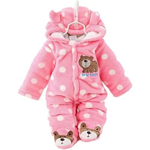 Ilyboz Baby Snowsuit Cute Cartoon Bear Newborn Jumpsuit Bunting Suit Baby Boy Girl Hooded Thicken Baby Winter Coat