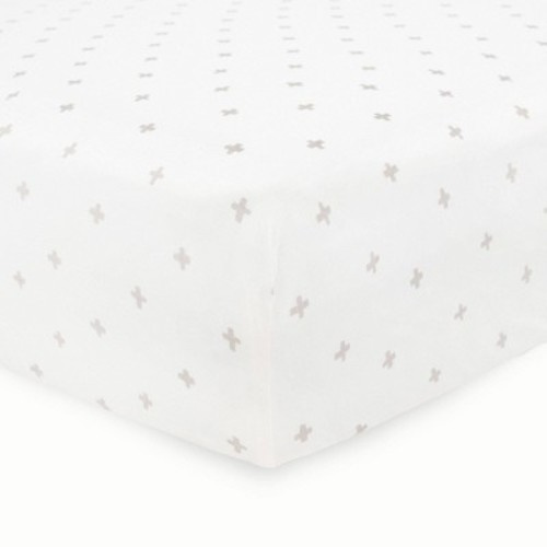 Little Unicorn Stretch Knit Crib Sheet, Color: Gray Cross